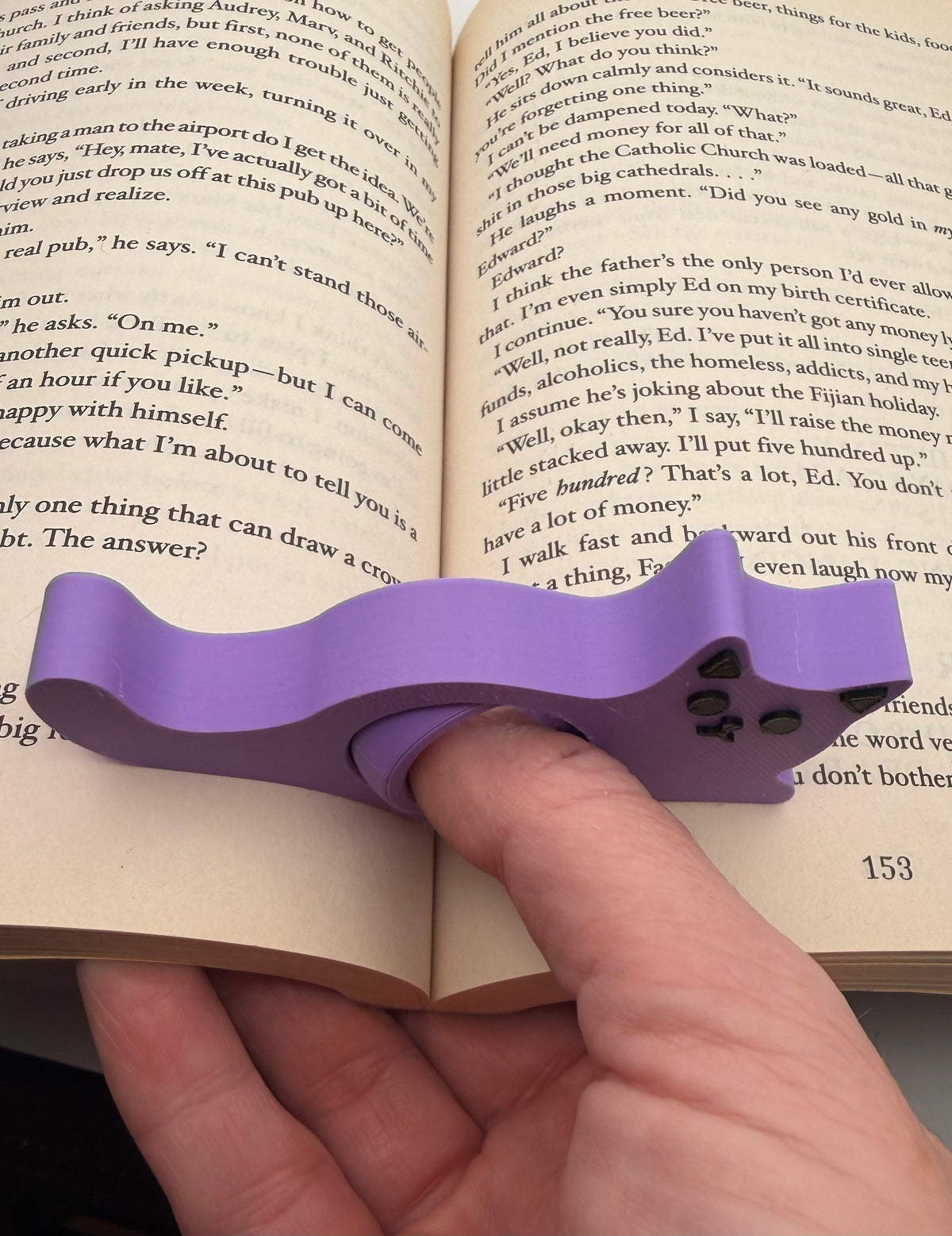 Cat Swivel Page Holder No. 8 – purple and black cat thumb book holder – photo 4
