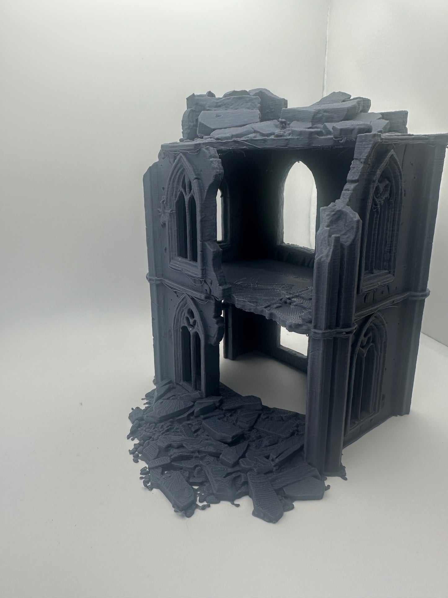 Gothic Ruined Building Terrain – Multi-Level Tabletop Scenery 28-32mm