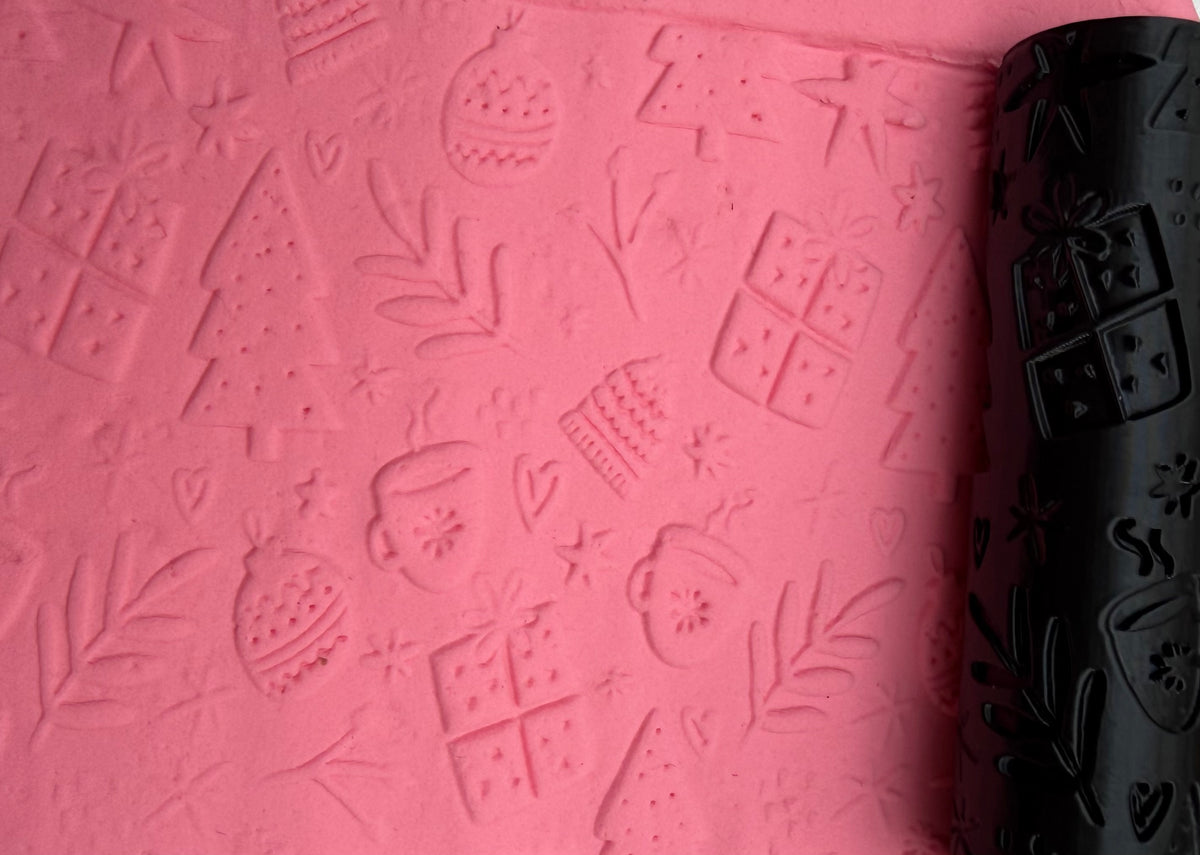 Christmas Doodles Emboss Texture Roller No. 68B