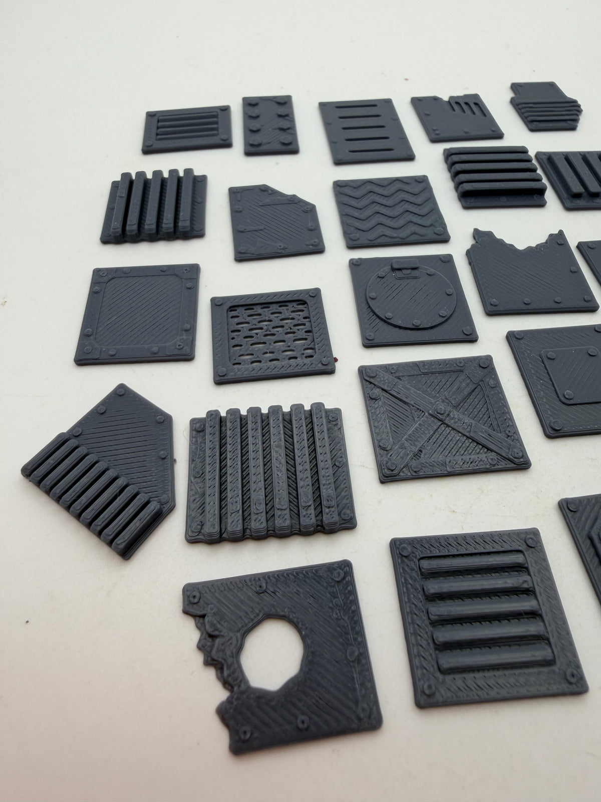 24pc Industrial Greebles - sci-fi panels, vents, grilles and hatches