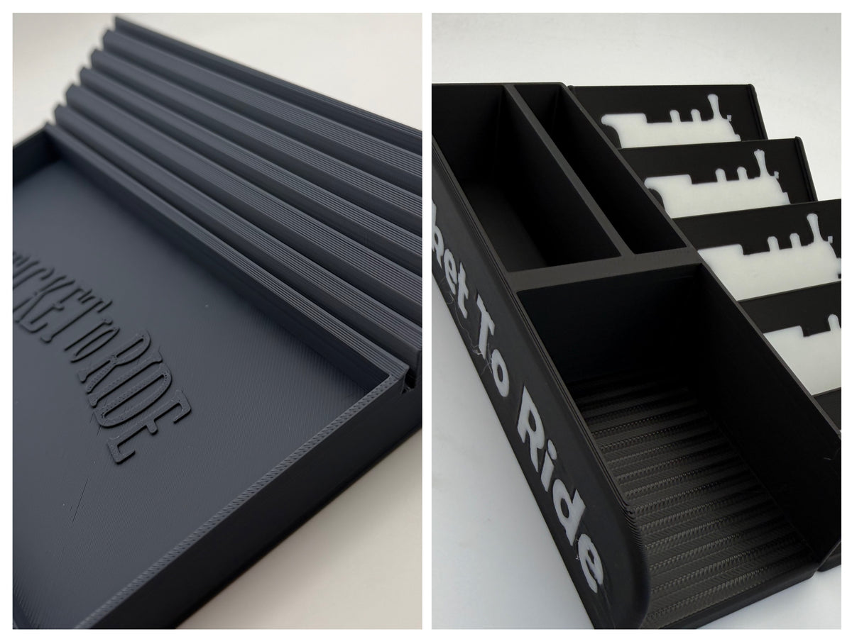 Black & White card organiser with grey open player tray