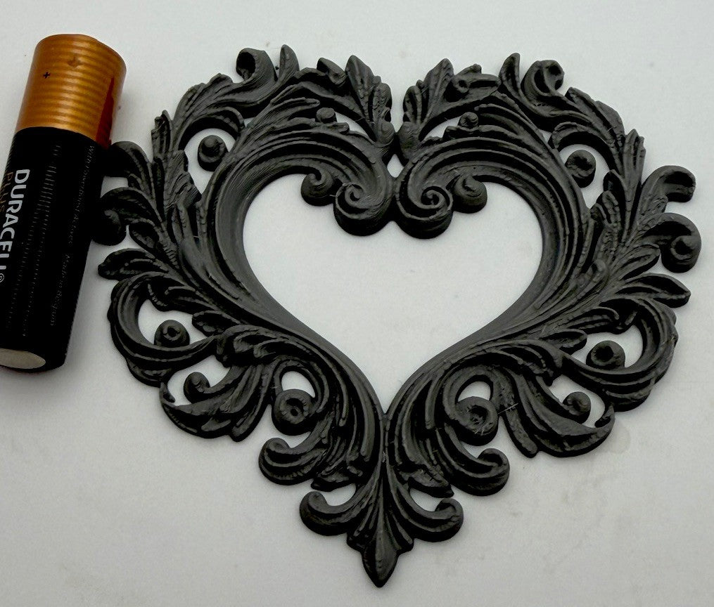Ornate Heart Furniture Applique Decorative Frieze Baroque Scrollwork Style 5