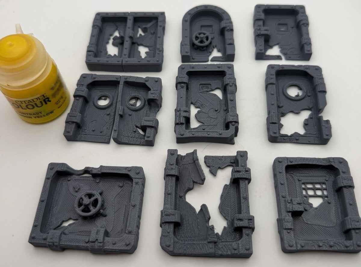 Damaged Industrial Wall Panels Sci-Fi Tabletop Terrain 28mm 32mm RPG