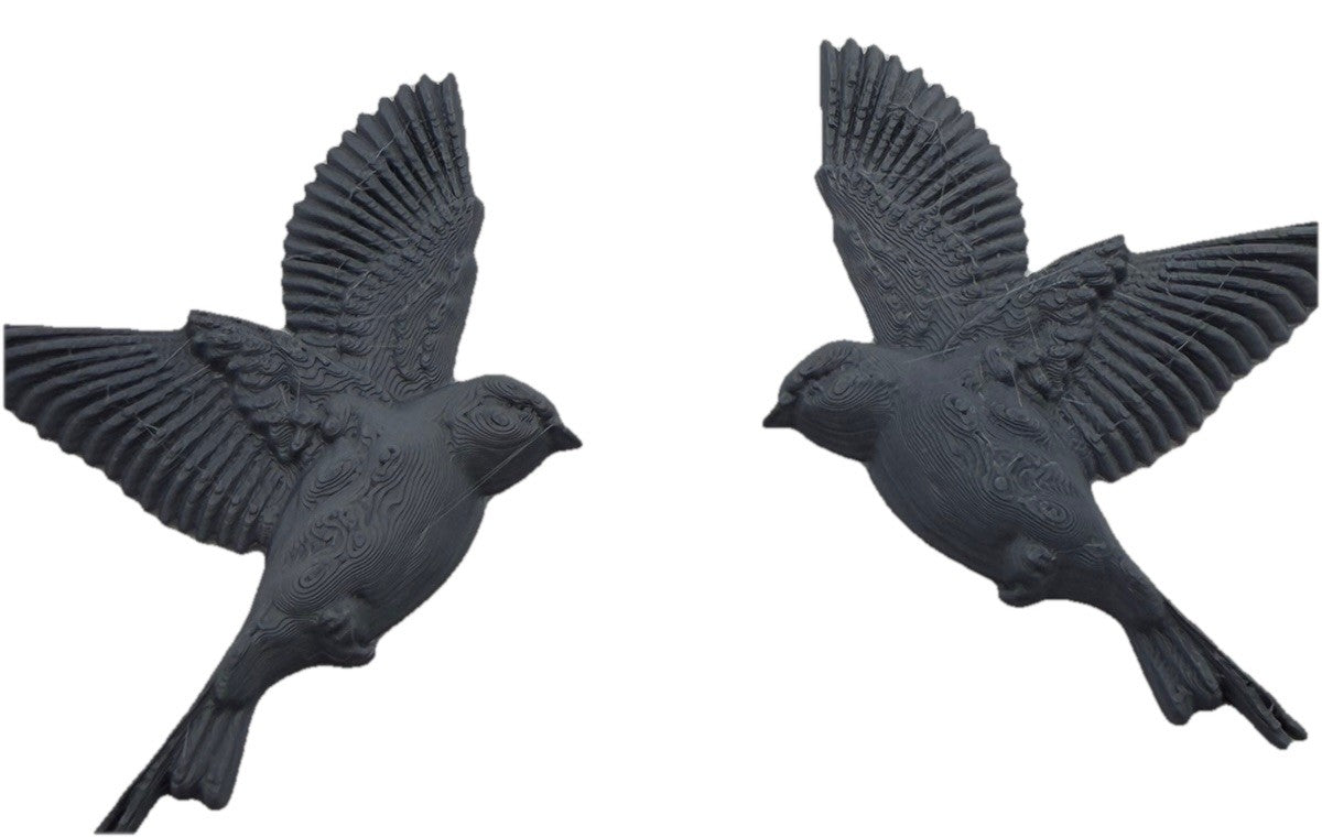 Style 1 White Flying Bird Applique Pair