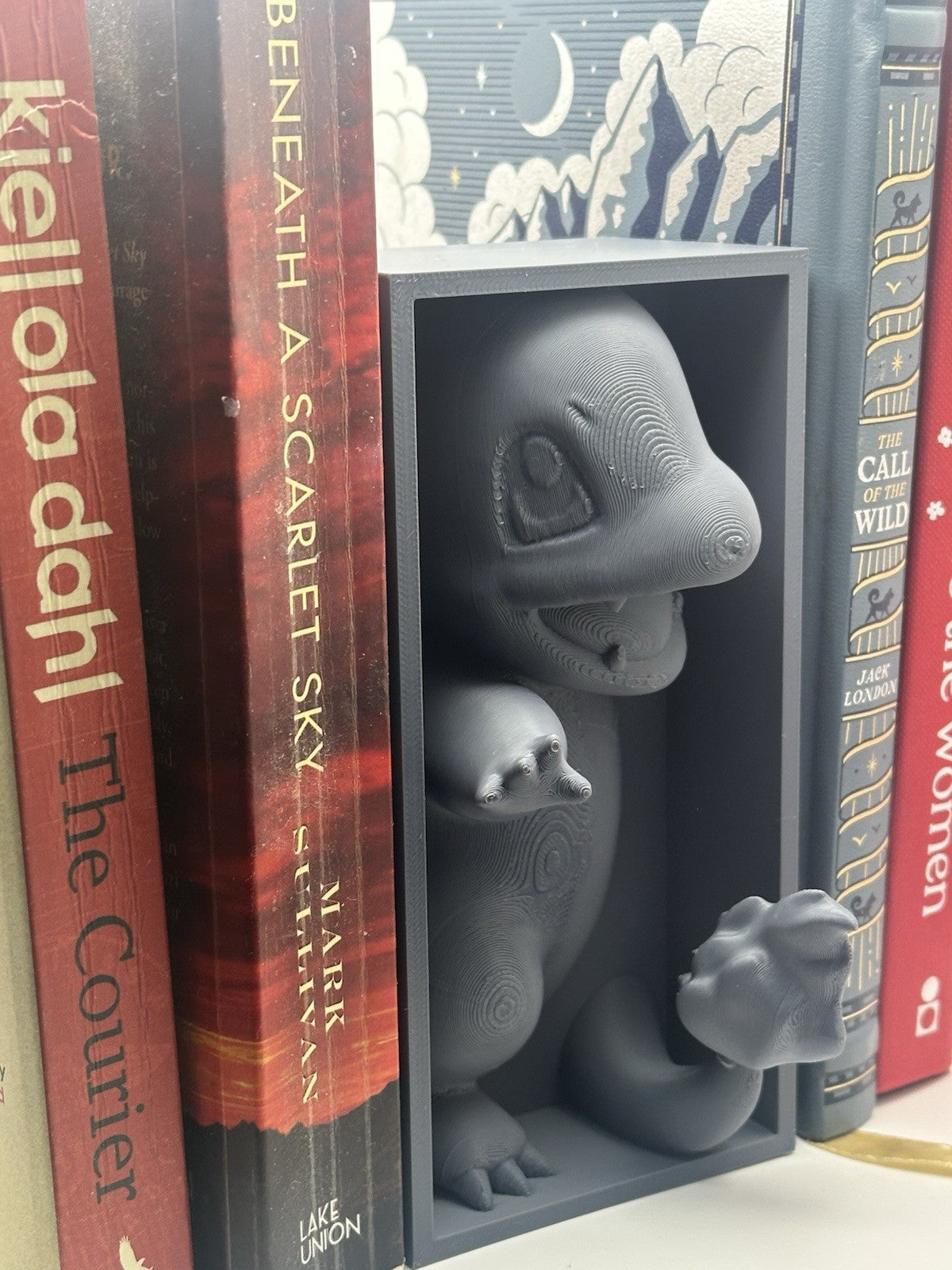 Character / Dinosaur Book Nook | Bookshelf Insert | Fantasy Shelf Display Decor