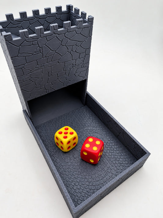 Foldable Castle Dice Tower & Rolling Tray – Board Game Accessory | Compatible with Catan