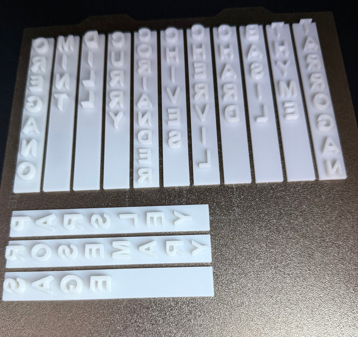 Herb Name Embossing Stamp Set