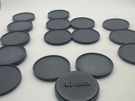 40mm Round Movement Tray Bases – Textured Wargaming Unit Bases – UK Delivery Included