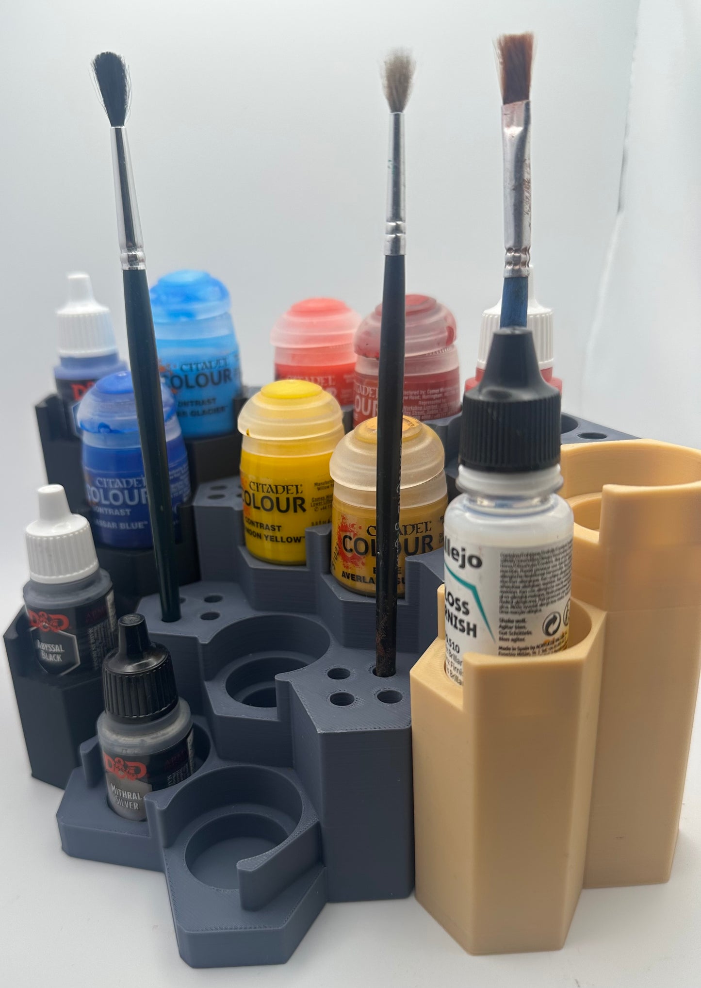 Modular Paint Station Starter Set with Brush Holder – 54 Paint Capacity – Citadel Vallejo Army Painter Compatible