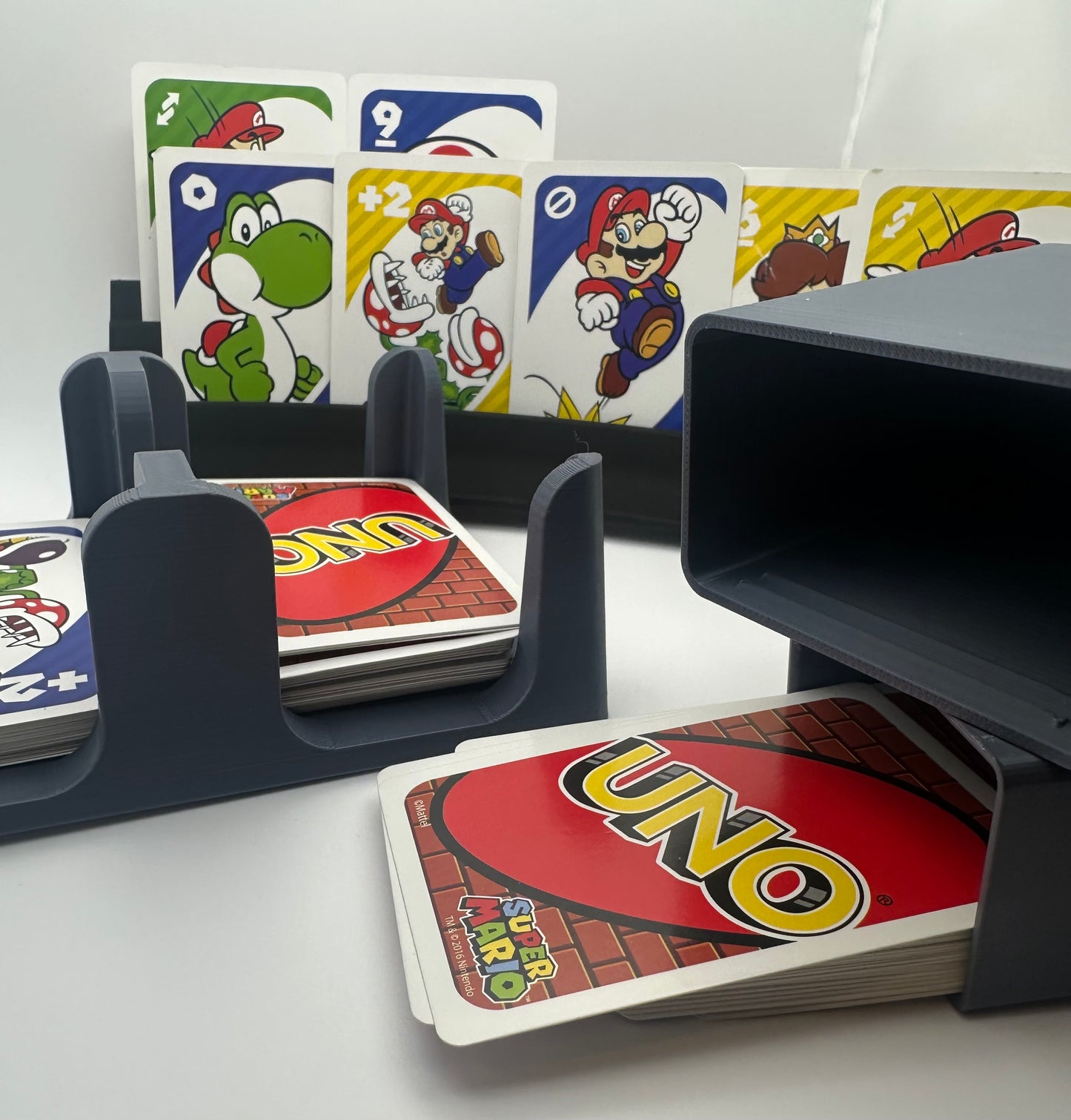 UNO Compatible Card Game Organiser Bundle – Card Storage Case, In-Play Card Holder & Dual Hand Holders - UK delivery included.