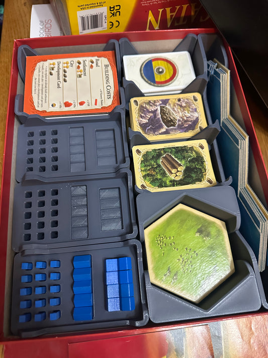 Catan Board Game Organiser – Modular Hex Tile, Card & Token Storage Insert (UK delivery included