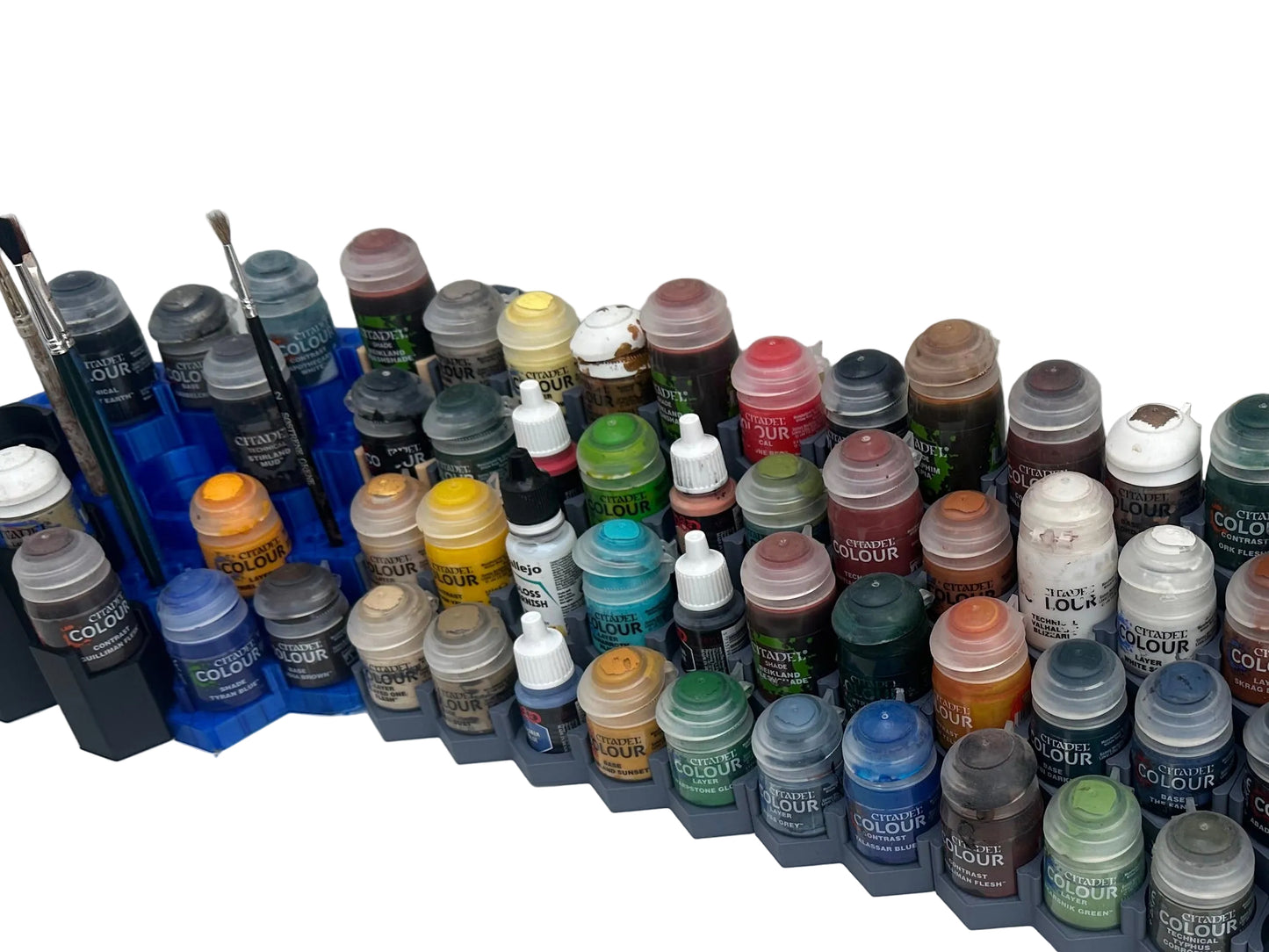 Modular Paint Station Starter Set with Brush Holder – 54 Paint Capacity – Citadel Vallejo Army Painter Compatible