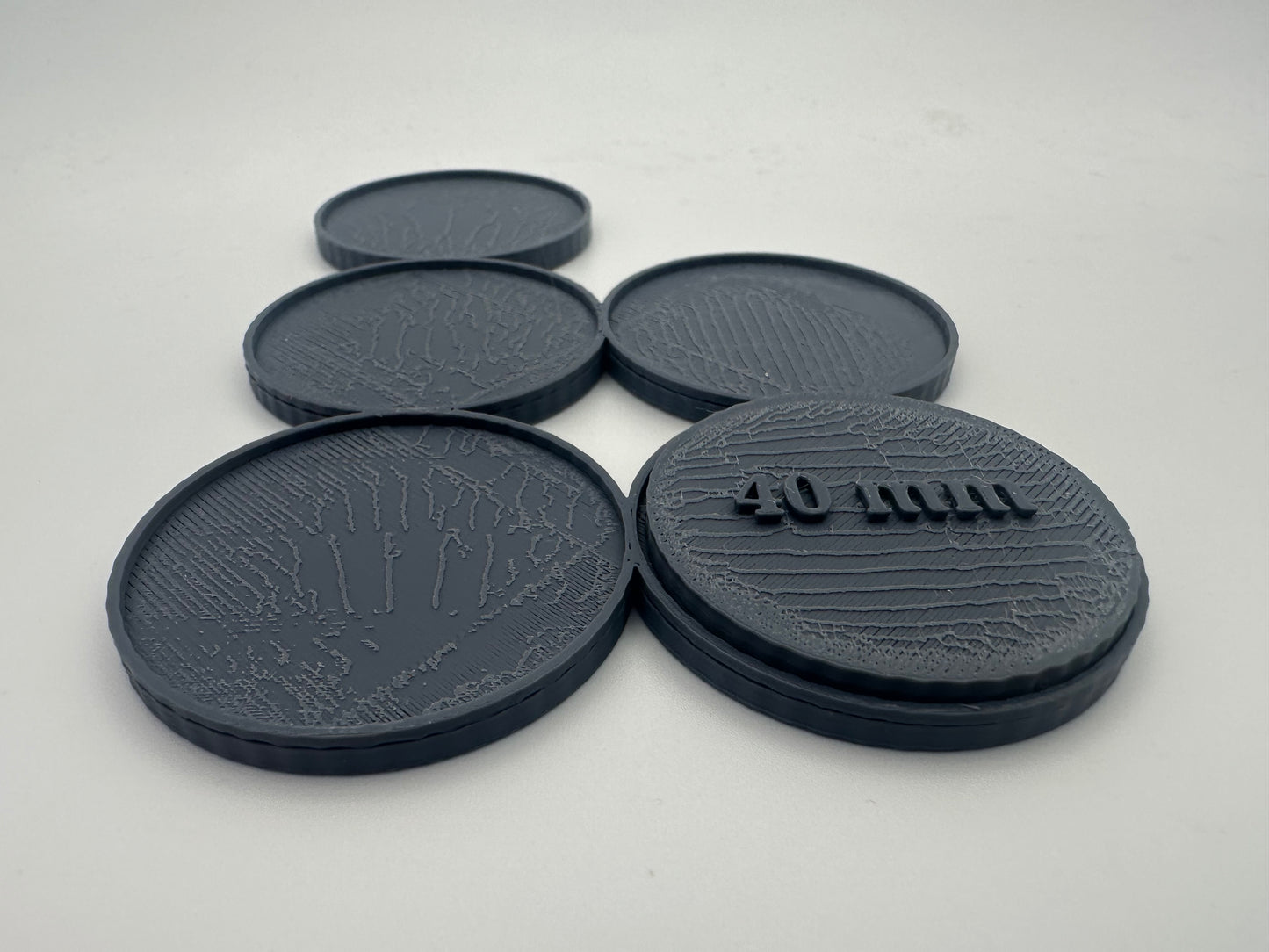 40mm Round Movement Tray Bases – Textured Wargaming Unit Bases – UK Delivery Included
