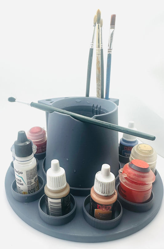 All-in-One Paint Station for Citadel Vallejo Army Painter – Brush Holder & Water Pot