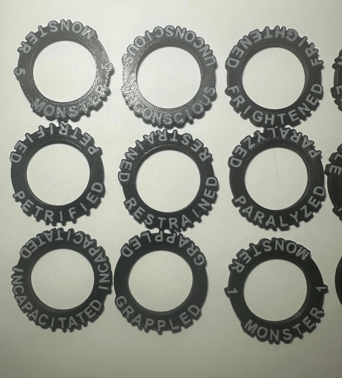 D&D Condition Rings – Status Effect Tracking Rings for Tabletop RPGs - UK delivery included.