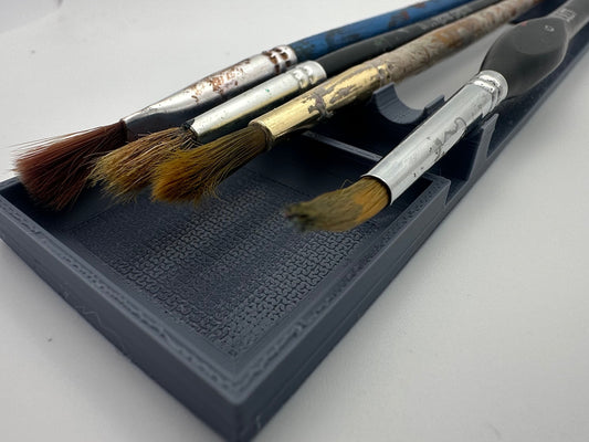 Paint Brush Holder & Drying Rack with Drip Tray – Tabletop Hobby Organiser