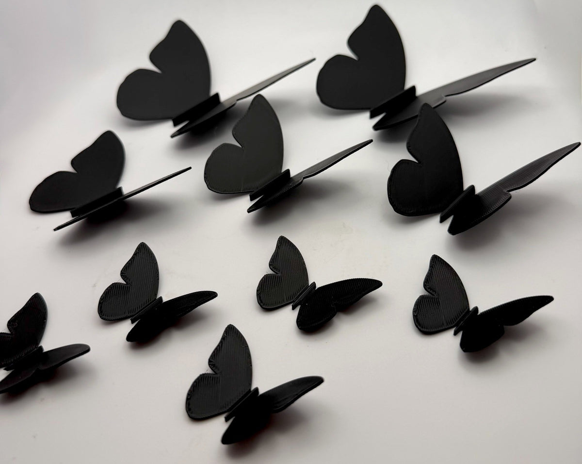 Close view of 3D butterfly wall decorations with raised wings