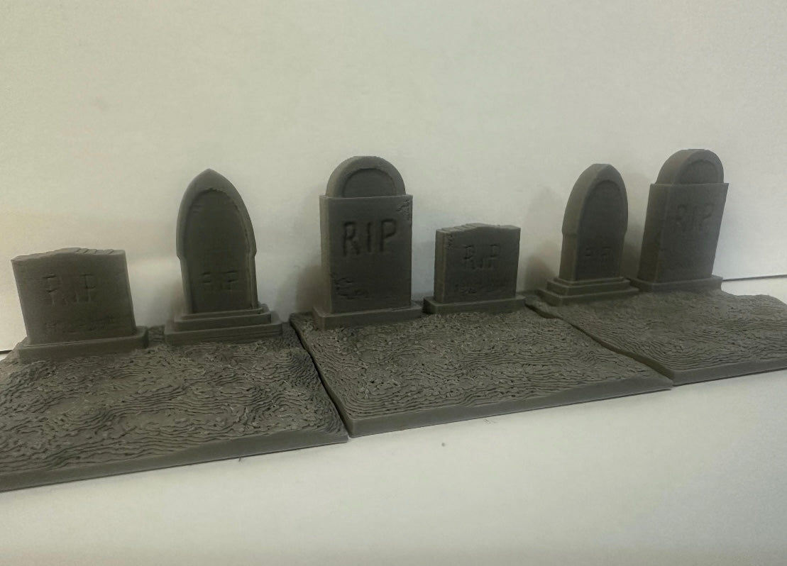 Modular Gothic Graveyard Terrain Tiles – 28–32mm Tabletop Scenery - UK delivery included.