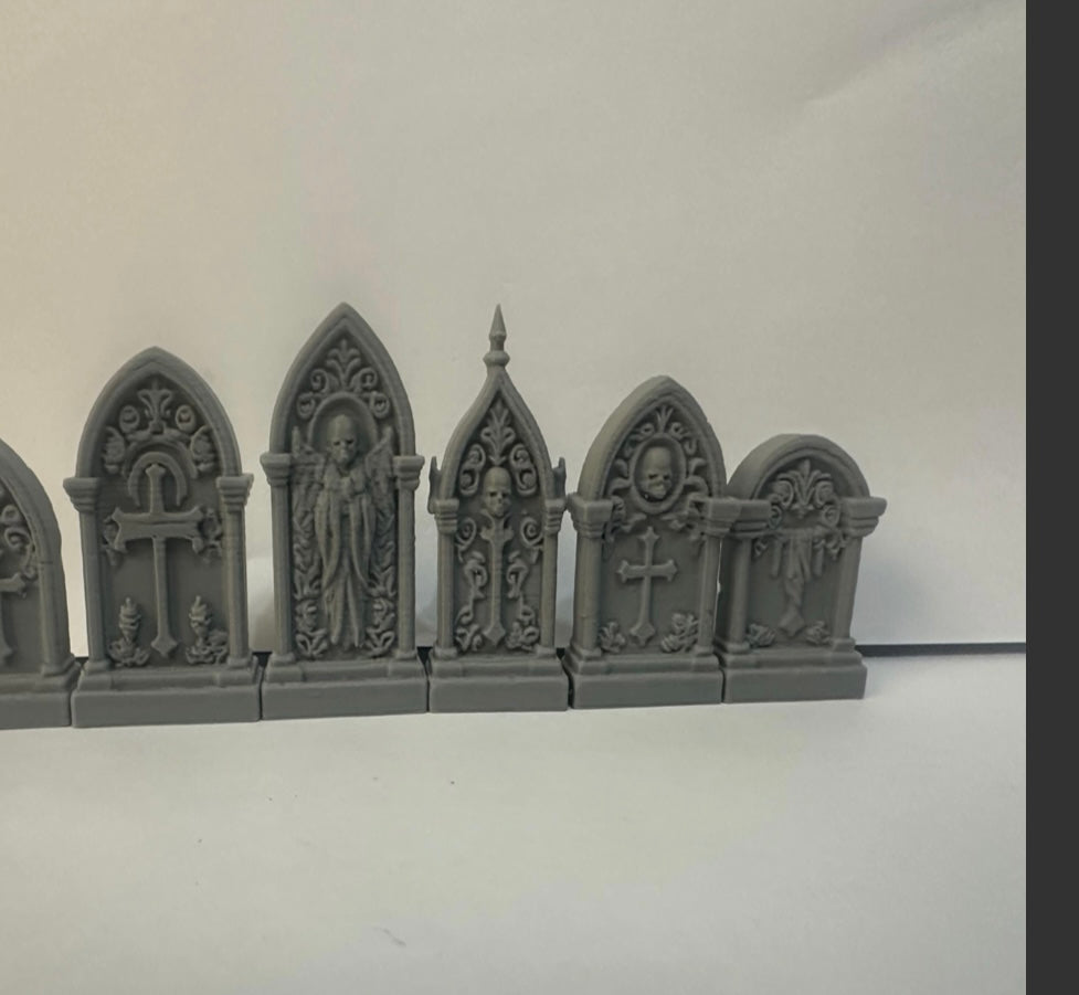 Modular Gothic Gravestones – 6-Piece Graveyard Scatter Terrain Set - UK delivery included.
