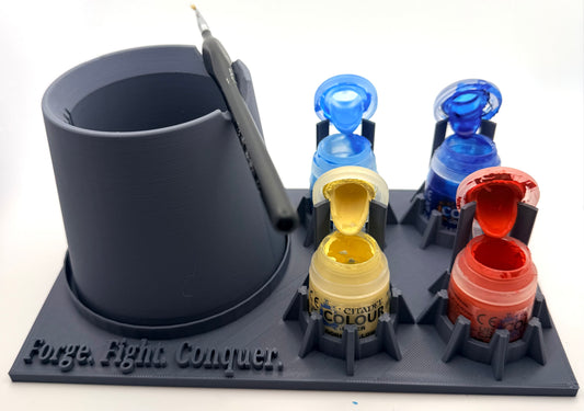 Citadel-Compatible Paint Station With Water Pot & Paint Holder