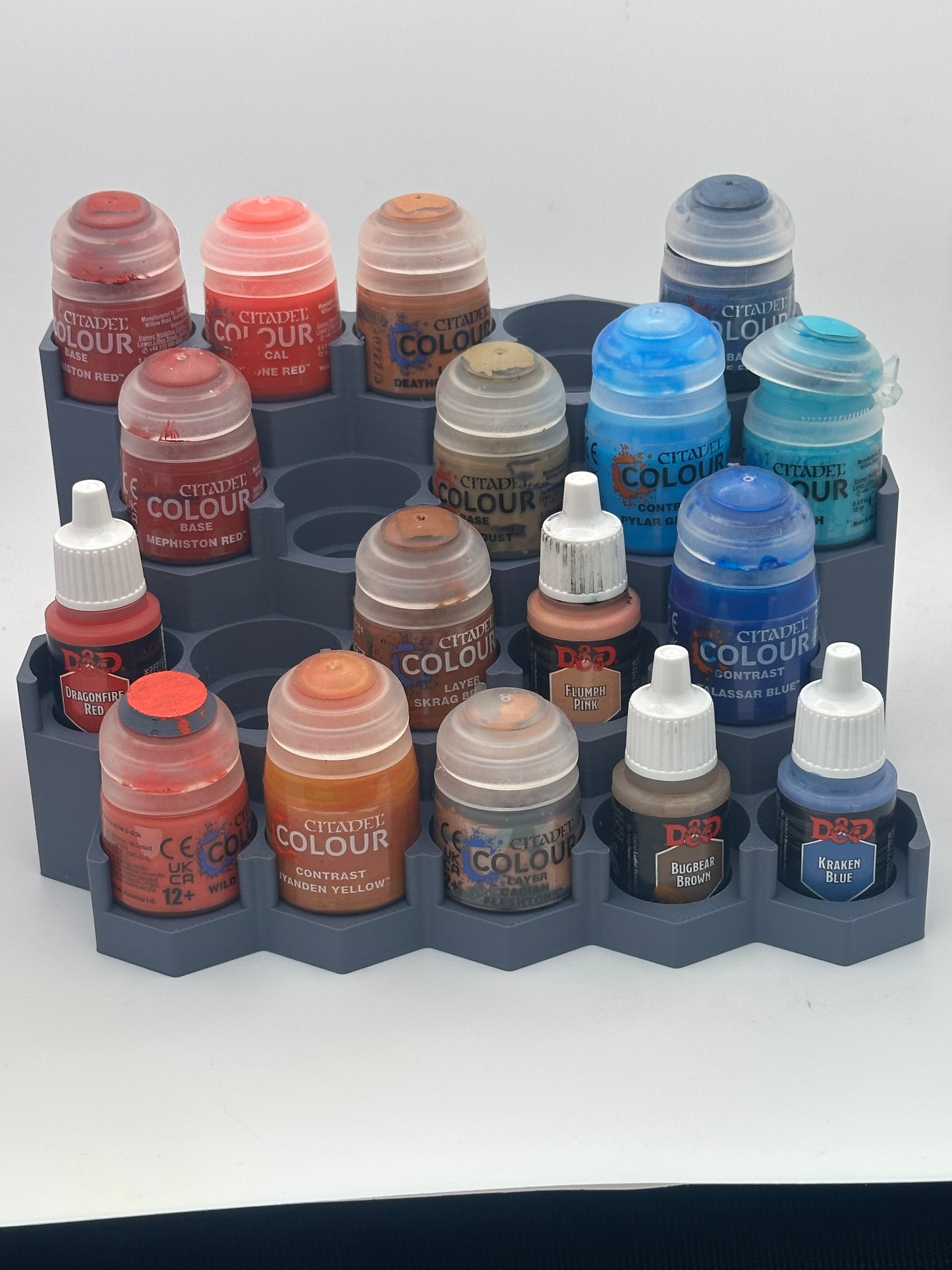 Modular Paint Rack for Citadel, Vallejo & Army Painter – 20 Paint Capacity Module – Expandable Miniature Paint Storage