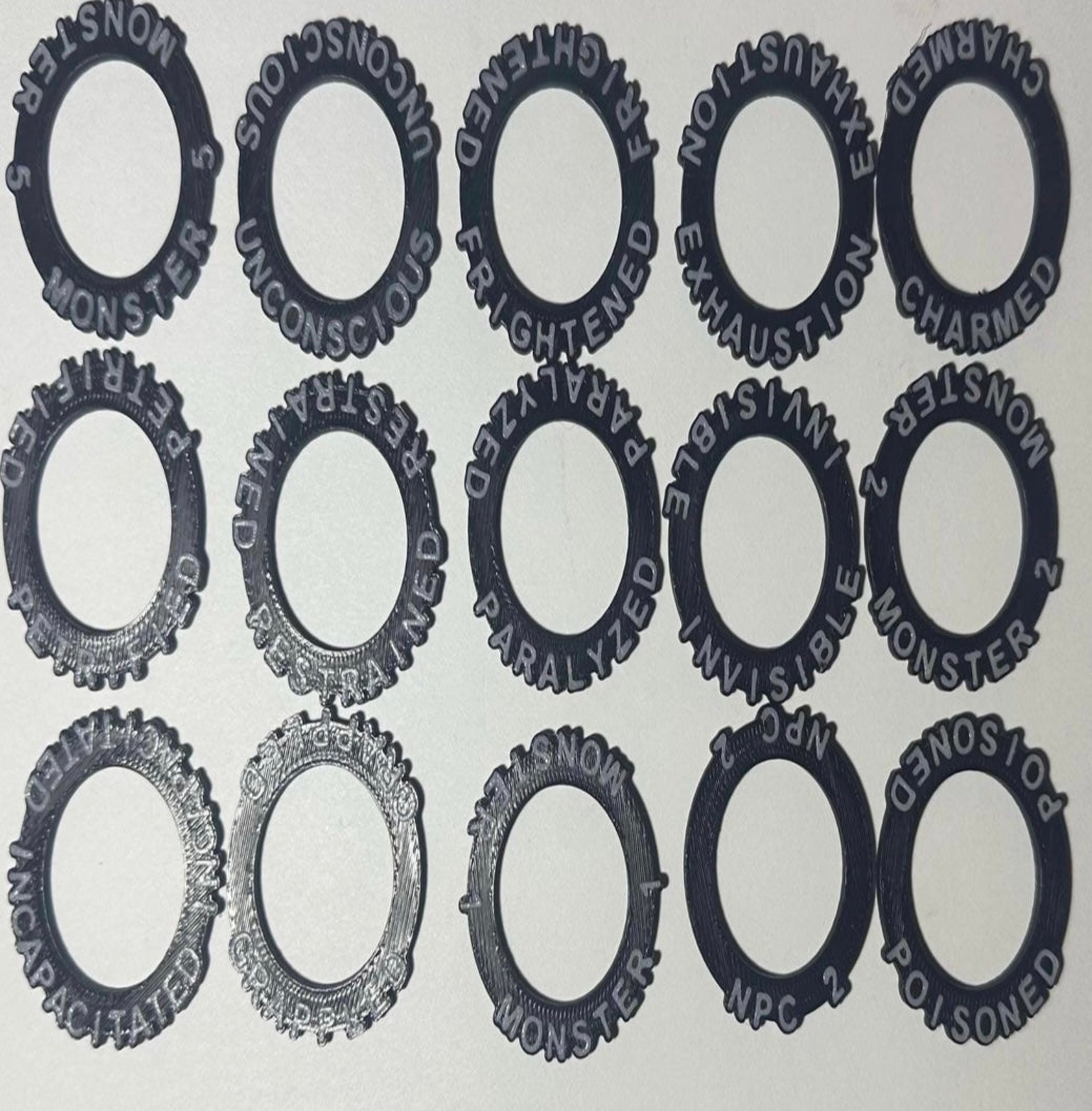 D&D Condition Rings – Status Effect Tracking Rings for Tabletop RPGs - UK delivery included.