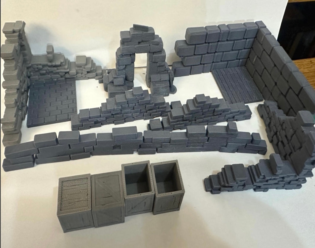 Modular Ruined Stone Wall Starter Bundle – Tabletop RPG & Fantasy Terrain - UK delivery included.