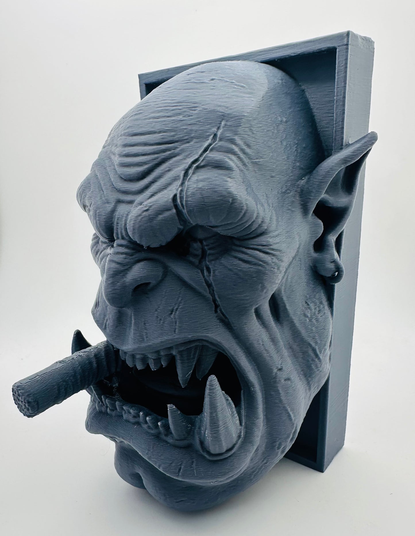 Orc Head Book Nook Shelf Insert Fantasy Bookend Decor