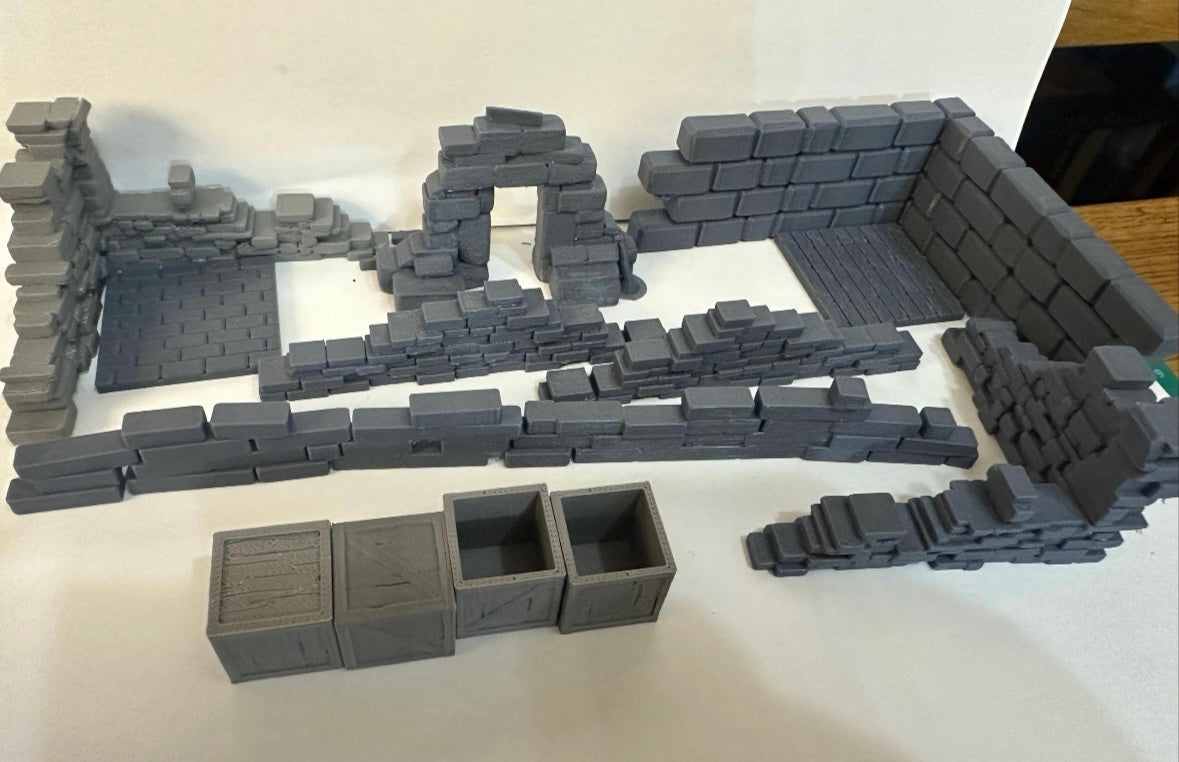 Modular Ruined Stone Wall Starter Bundle – Tabletop RPG & Fantasy Terrain - UK delivery included.