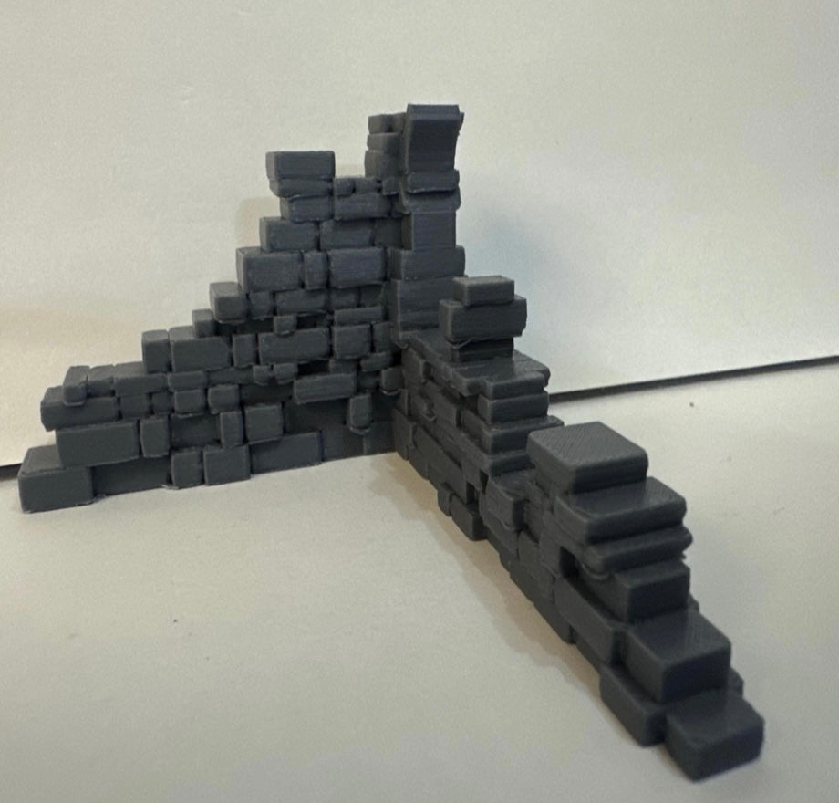 Modular Ruined Stone Wall Starter Bundle – 3D Printed Tabletop Terrain - UK delivery included.