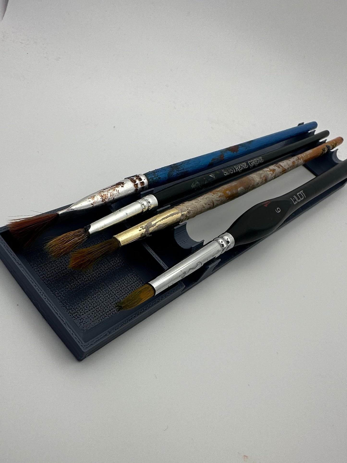 Paint Brush Holder & Drying Rack with Drip Tray – Tabletop Hobby Organiser