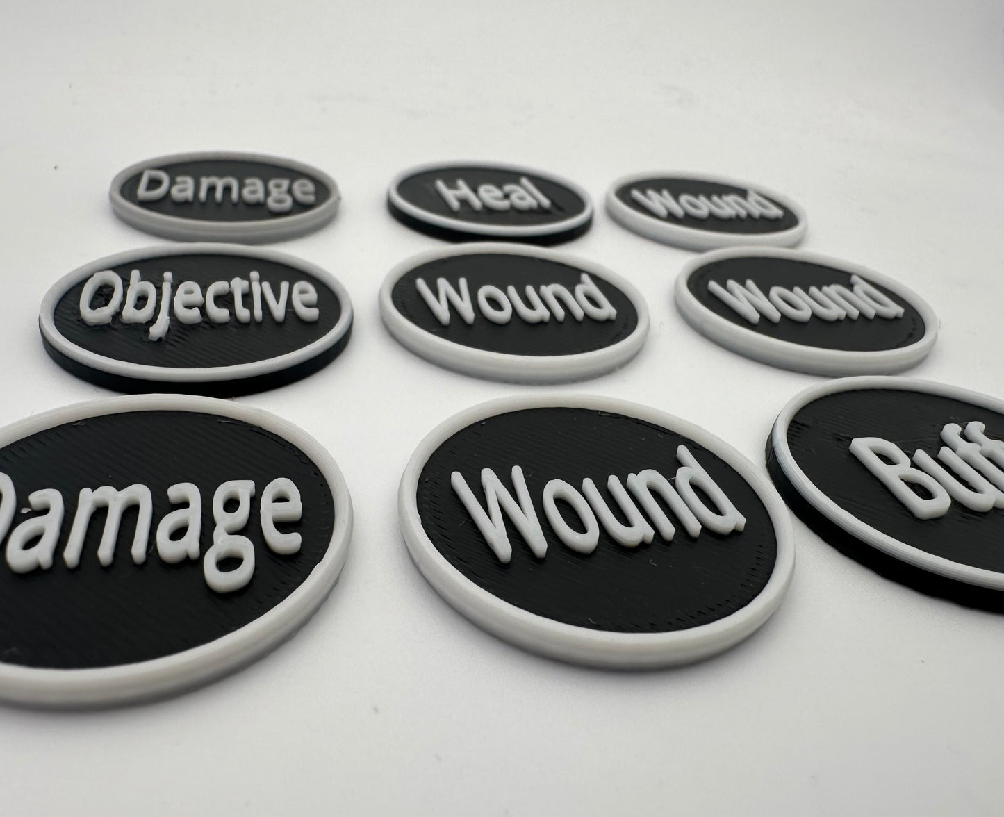 Tabletop Wargaming Status Tokens Set of 10 Damage Wound Buff Debuff Objective Markers