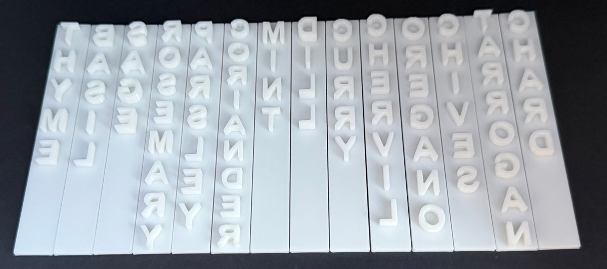 Herb Name Embossing Stamp Set