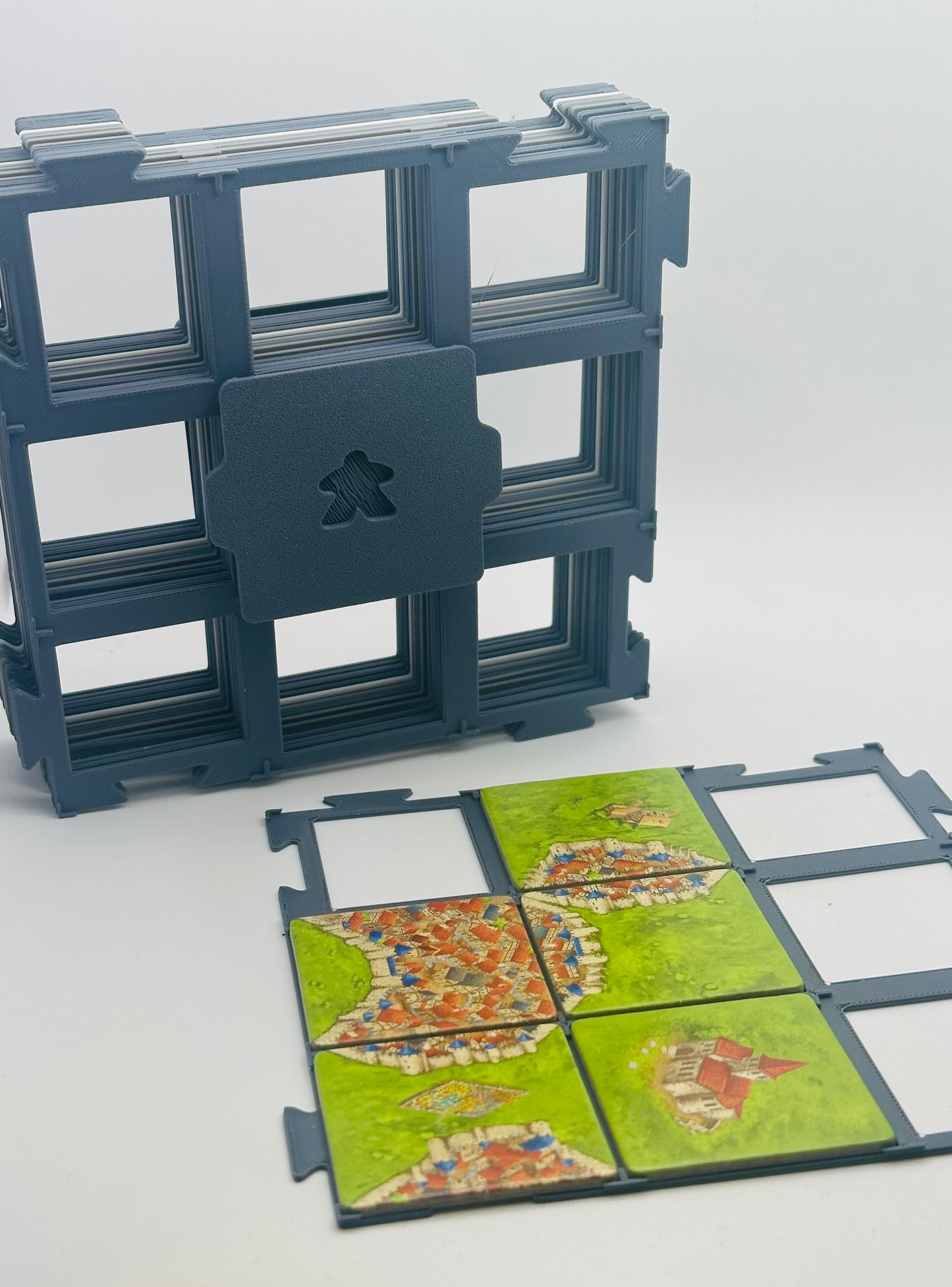 Carcassonne Tile Grid Set x20 with Tile Tower Dispenser & Grid Holder