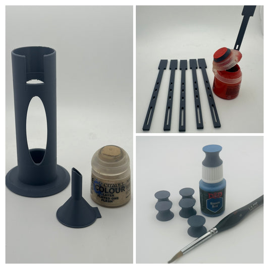Miniature Paint Transfer Kit – Funnel, Transfer Stand, Stirrers & 18ml Dropper Bottle Swatches – UK Delivery Included