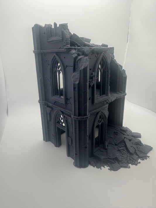 Gothic Ruined Building Terrain – Multi-Level Tabletop Scenery 28-32mm