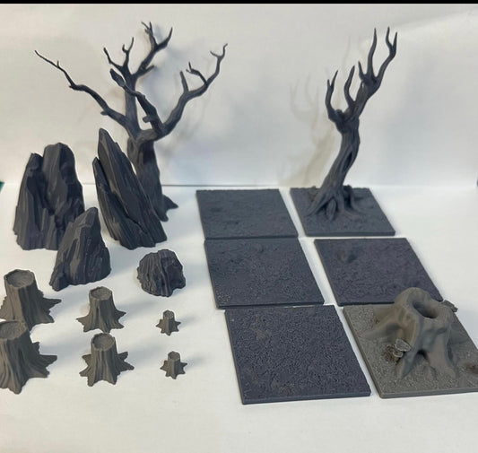 Modular Forest Terrain Bundle – 2×2 Tiles & Scatter Set - UK delivery included.