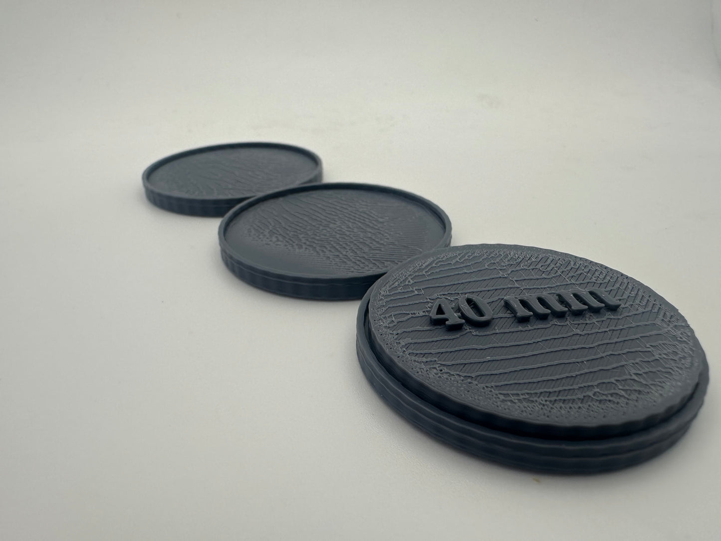 40mm Round Movement Tray Bases – Textured Wargaming Unit Bases – UK Delivery Included
