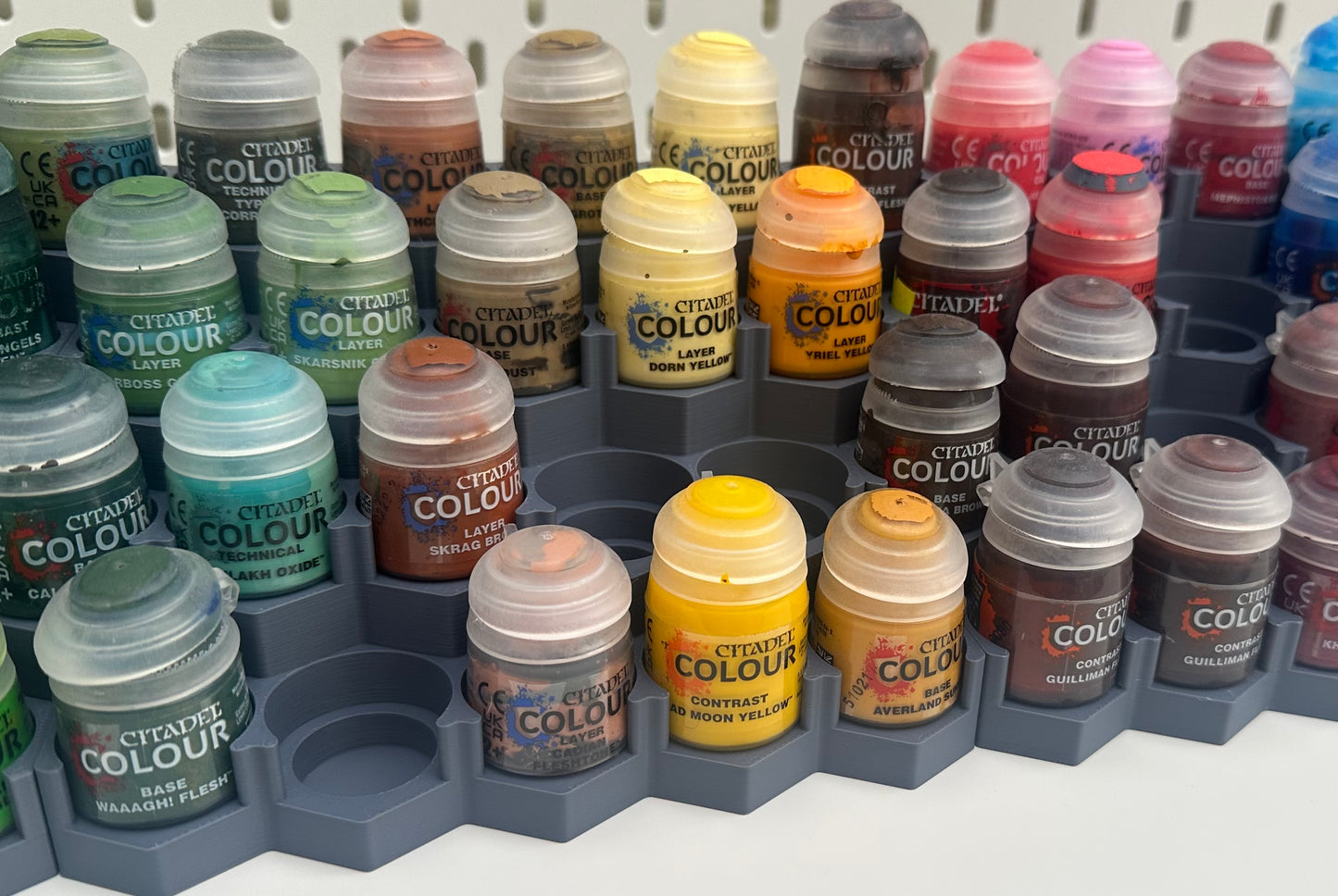 Modular Paint Rack for Citadel, Vallejo & Army Painter – 16 Paint Capacity Module – Expandable Miniature Paint Storage