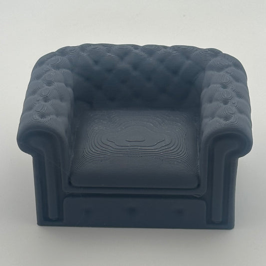 Dollhouse Chesterfield Armchair – 1:12 Scale Miniature Furniture - UK delivery included.