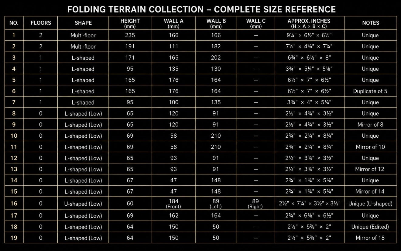 Foldable 11th Edition Compatible Terrain Set | With or Without Footprints