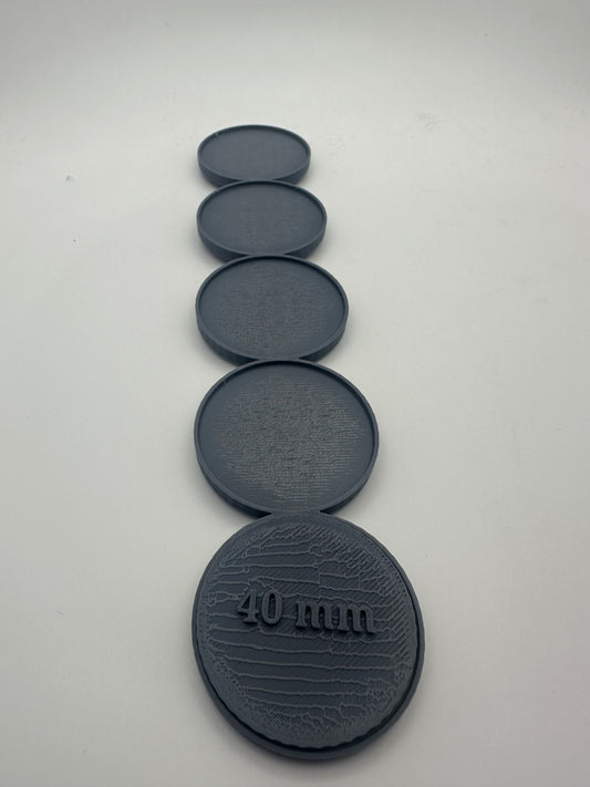 40mm Round Movement Tray Bases – Textured Wargaming Unit Bases – UK Delivery Included