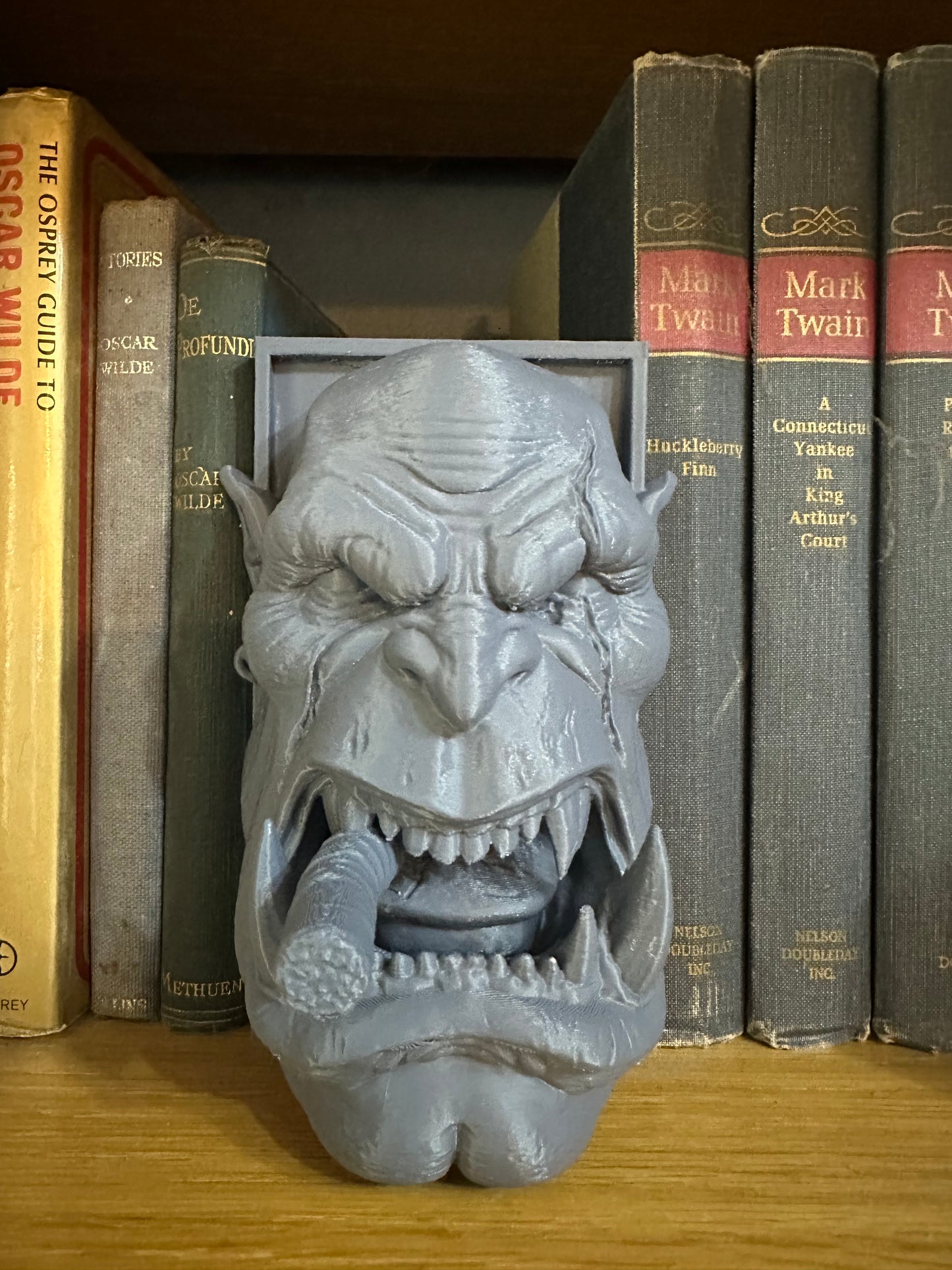 Orc Head Book Nook Shelf Insert Fantasy Bookend Decor