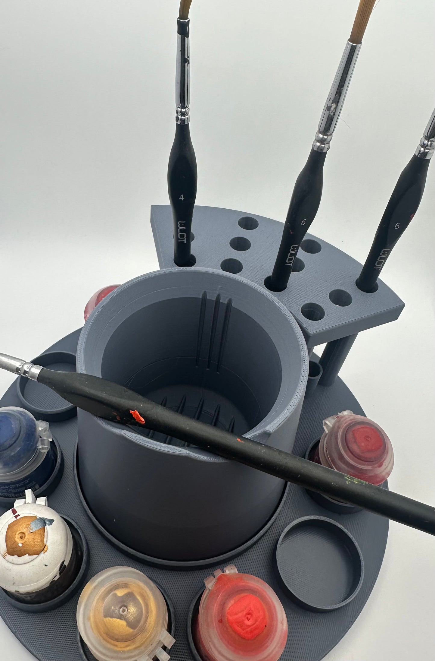 Modular Paint Station with Brush Holders and Paint Pot Storage – Fits Citadel-Style Pots - UK delivery included.