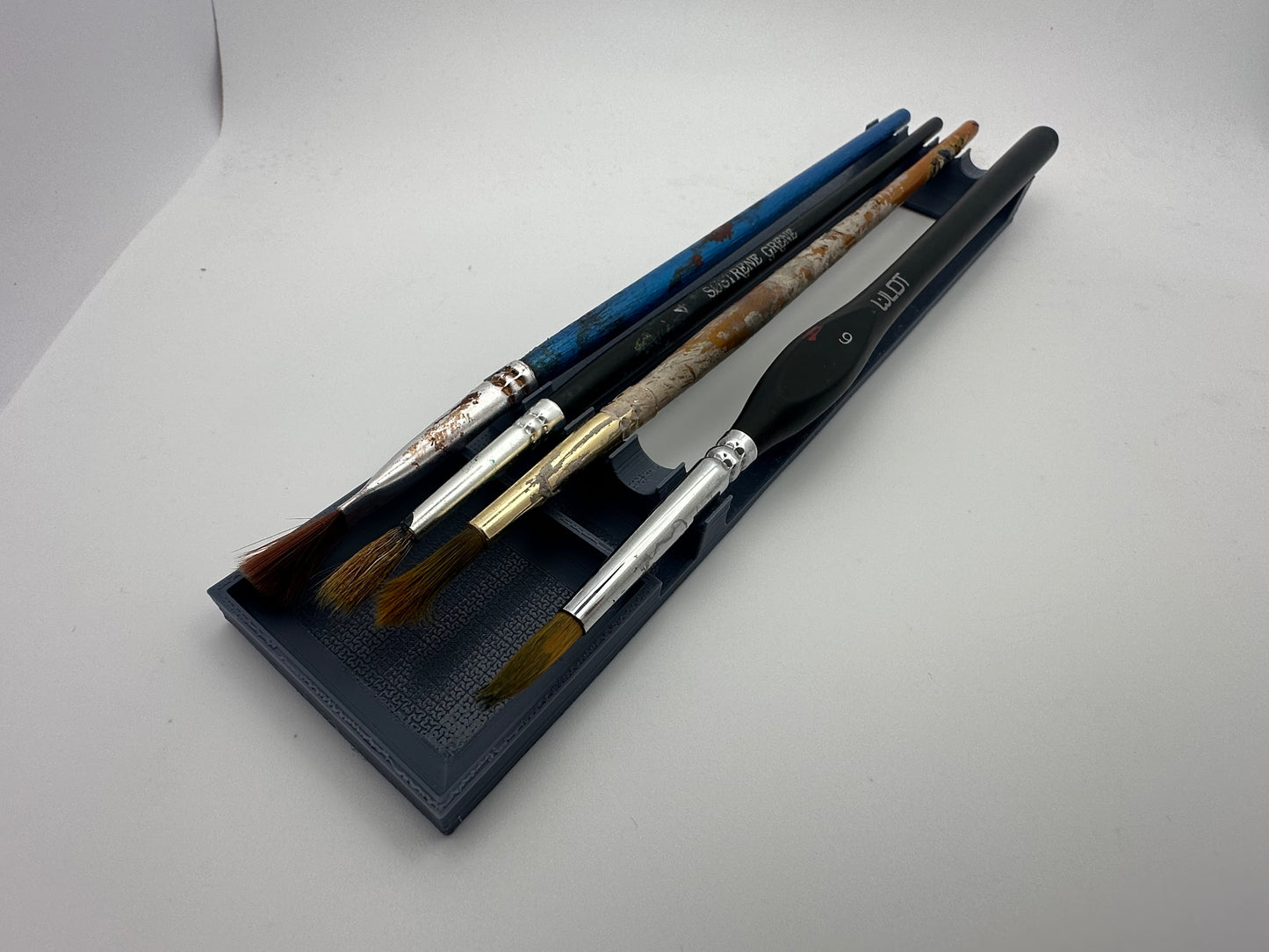 Paint Brush Holder & Drying Rack with Drip Tray – Tabletop Hobby Organiser