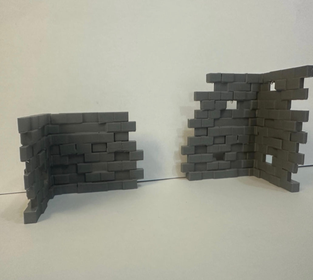 Modular Ruined Stone Wall Corners – Line of Sight Blocking Wargaming Terrain - UK delivery included.