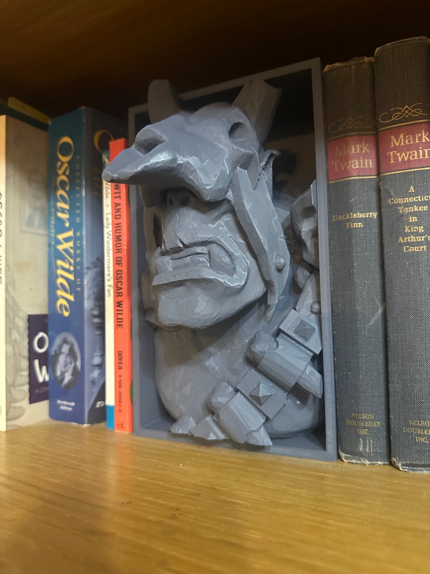 Orc Warrior Book Nook Shelf Insert Fantasy Bookend Decor