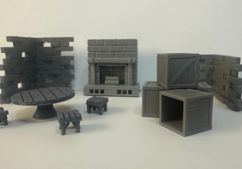 Modular Stone Fireplace Terrain for Tabletop RPGs and Wargaming - UK delivery included.