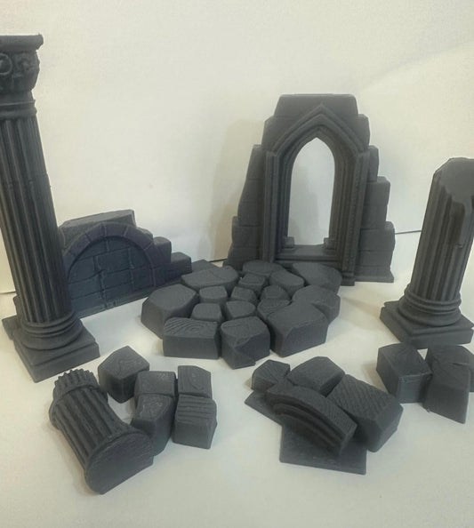 Gothic Ruins Terrain Starter Set – Modular Fantasy Tabletop Scenery - UK delivery included.