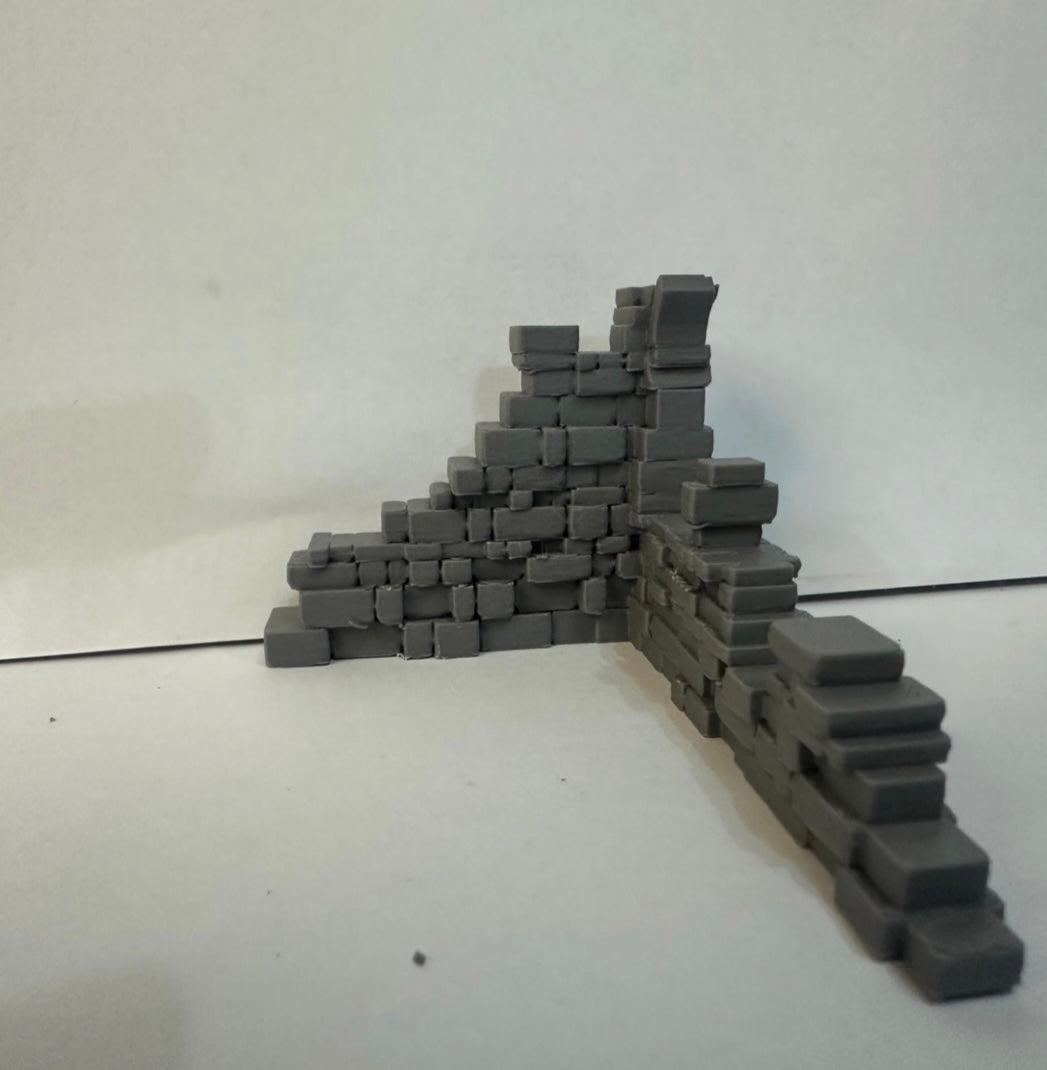 Modular Ruined Stone Wall Starter Bundle – 3D Printed Tabletop Terrain - UK delivery included.